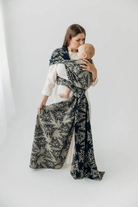 lennylamb Baby Wrap, Jacquard Weave (65% cotton 35% silk) - QUEEN OF THE NIGHT - PAMINA  long_woven_wraps  Woven Baby