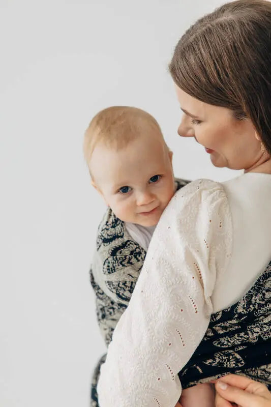 lennylamb Baby Wrap, Jacquard Weave (65% cotton 35% silk) - QUEEN OF THE NIGHT - PAMINA  long_woven_wraps  Woven Baby