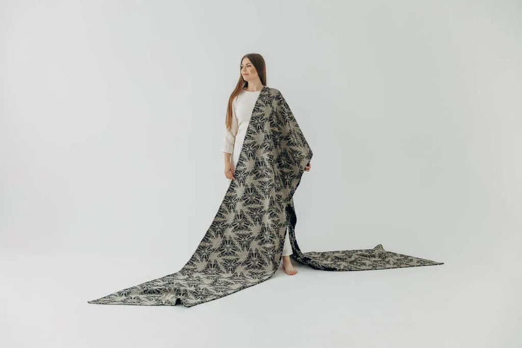 lennylamb Baby Wrap, Jacquard Weave (65% cotton 35% silk) - QUEEN OF THE NIGHT - PAMINA  long_woven_wraps  Woven Baby