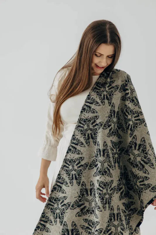 lennylamb Baby Wrap, Jacquard Weave (65% cotton 35% silk) - QUEEN OF THE NIGHT - PAMINA  long_woven_wraps  Woven Baby