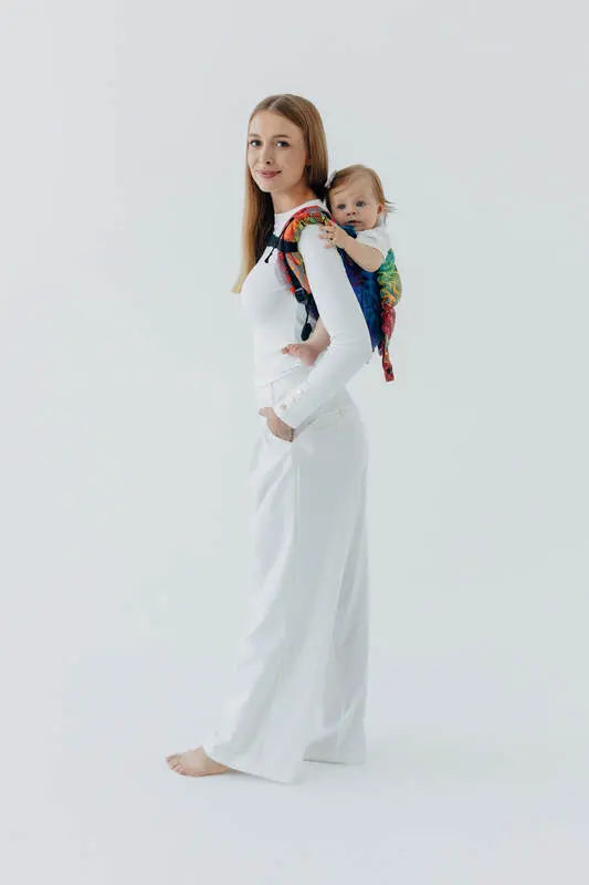 Lenny Buckle Onbuhimo PRO baby carrier, jacquard weave (100% cotton) - RAINFOREST - CARNIVAL