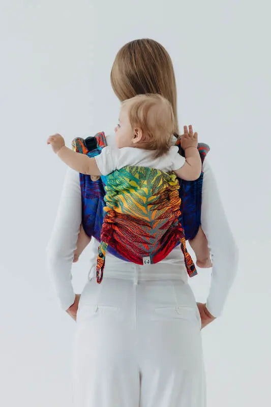 Lenny Buckle Onbuhimo PRO baby carrier, jacquard weave (100% cotton) - RAINFOREST - CARNIVAL