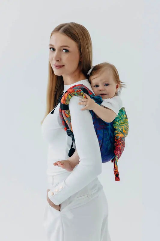 Lenny Buckle Onbuhimo PRO baby carrier, jacquard weave (100% cotton) - RAINFOREST - CARNIVAL