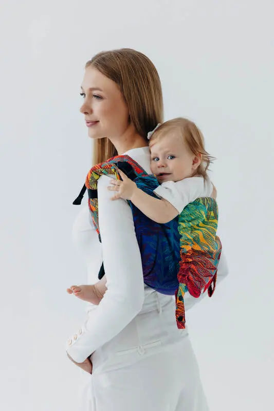 Lenny Buckle Onbuhimo PRO baby carrier, jacquard weave (100% cotton) - RAINFOREST - CARNIVAL