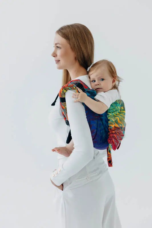 Lenny Buckle Onbuhimo PRO baby carrier, jacquard weave (100% cotton) - RAINFOREST - CARNIVAL