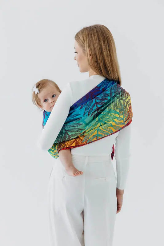 Ring Sling, Jacquard Weave (100% cotton), with gathered shoulder - RAINFOREST - CARNIVAL - standard 1.8m