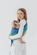 Ring Sling, Jacquard Weave (100% cotton), with gathered shoulder - RAINFOREST - CARNIVAL - standard 1.8m