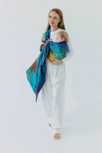 Ring Sling, Jacquard Weave (100% cotton), with gathered shoulder - RAINFOREST - CARNIVAL - standard 1.8m