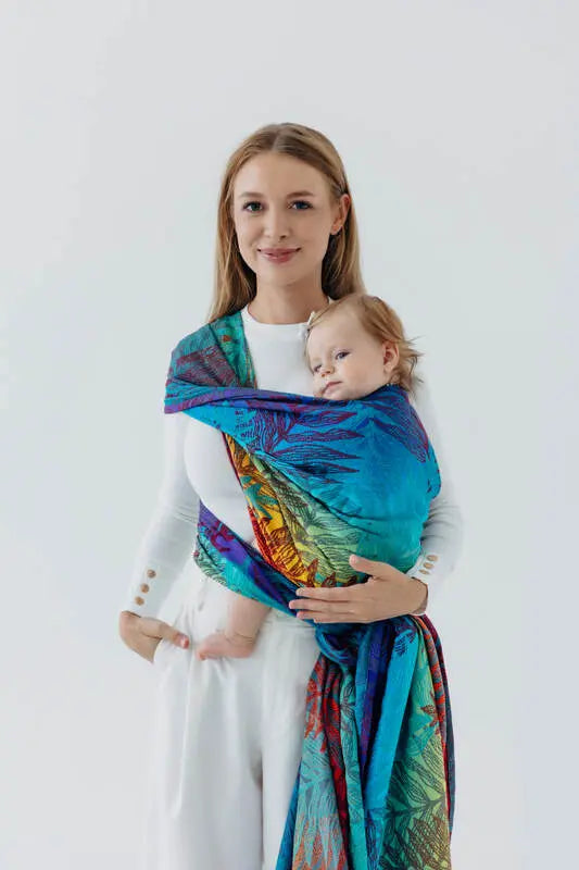 Baby Wrap, Jacquard Weave (100% cotton) - RAINFOREST - CARNIVAL
