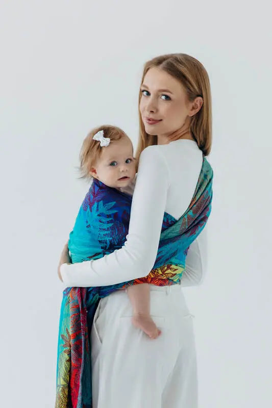 Baby Wrap, Jacquard Weave (100% cotton) - RAINFOREST - CARNIVAL