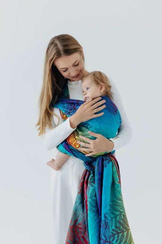 Baby Wrap, Jacquard Weave (100% cotton) - RAINFOREST - CARNIVAL