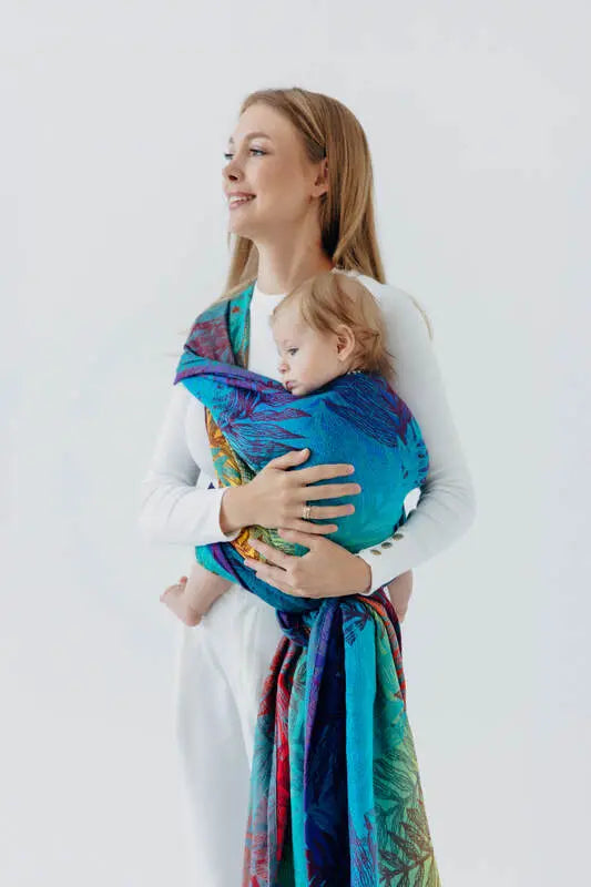 Baby Wrap, Jacquard Weave (100% cotton) - RAINFOREST - CARNIVAL