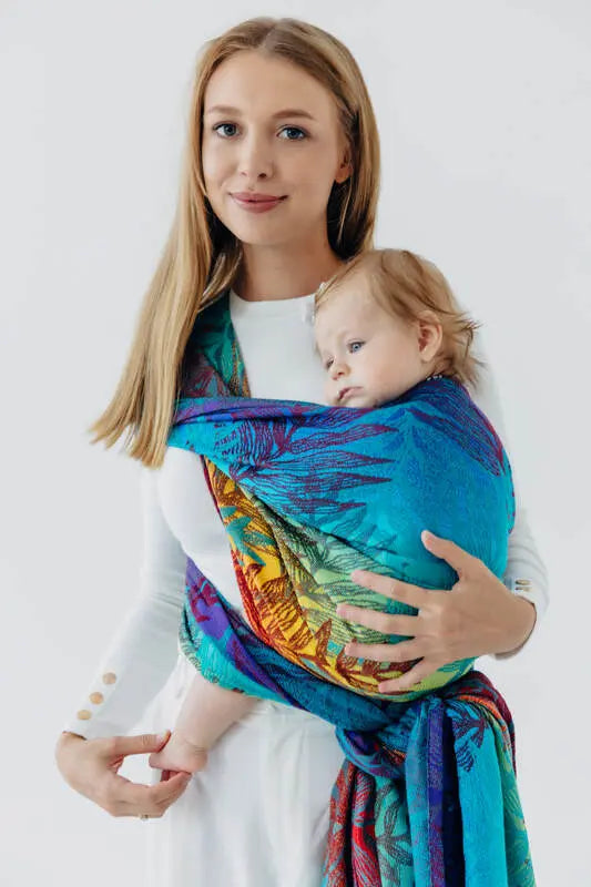 Baby Wrap, Jacquard Weave (100% cotton) - RAINFOREST - CARNIVAL