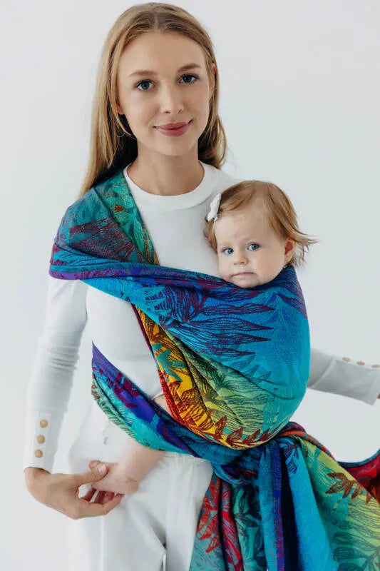 Baby Wrap, Jacquard Weave (100% cotton) - RAINFOREST - CARNIVAL