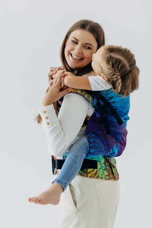 LennyPreschool Carrier, jacquard weave (100% cotton) - RAINFOREST - CARNIVAL