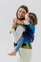 LennyPreschool Carrier, jacquard weave (100% cotton) - RAINFOREST - CARNIVAL