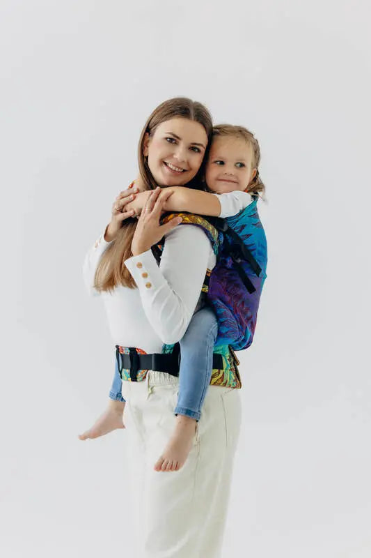 LennyPreschool Carrier, jacquard weave (100% cotton) - RAINFOREST - CARNIVAL
