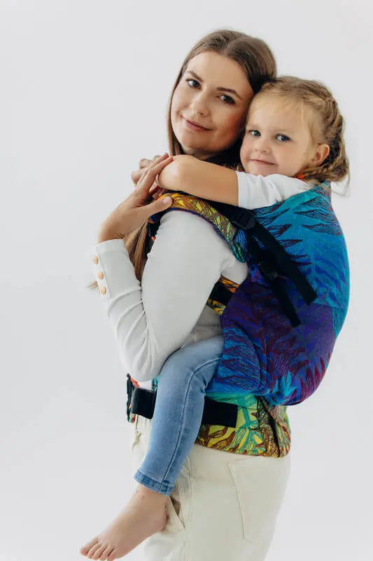 LennyPreschool Carrier, jacquard weave (100% cotton) - RAINFOREST - CARNIVAL