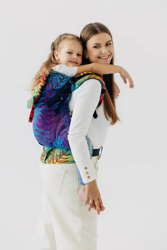 LennyPreschool Carrier, jacquard weave (100% cotton) - RAINFOREST - CARNIVAL