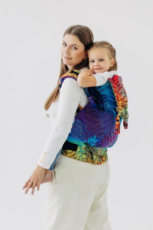 LennyPreschool Carrier, jacquard weave (100% cotton) - RAINFOREST - CARNIVAL