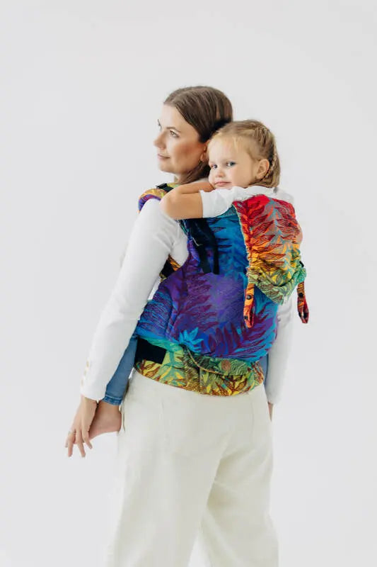 LennyPreschool Carrier, jacquard weave (100% cotton) - RAINFOREST - CARNIVAL