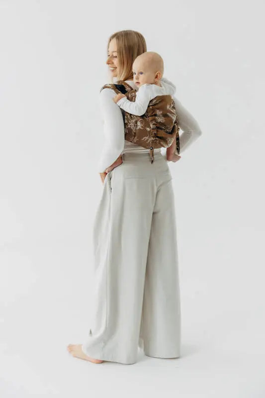 Lenny Buckle Onbuhimo PRO baby carrier, jacquard weave (100% cotton) - HERBARIUM - RAINDROPS