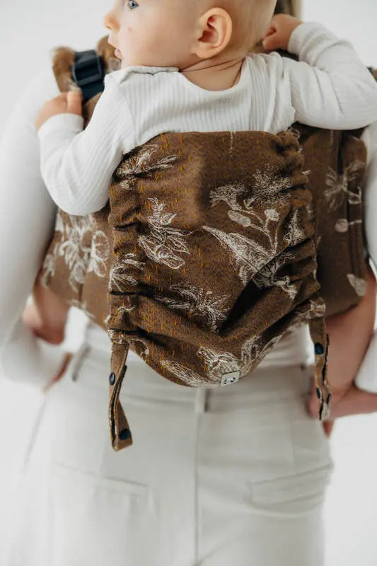 Lenny Buckle Onbuhimo PRO baby carrier, jacquard weave (100% cotton) - HERBARIUM - RAINDROPS