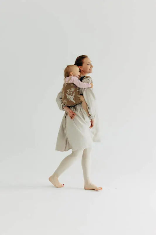 Lenny Buckle Onbuhimo PRO baby carrier, jacquard weave (100% cotton) - HERBARIUM - RAINDROPS
