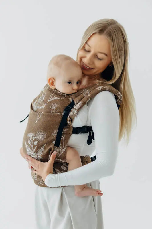 LennyLight Carrier, jacquard weave 100% cotton - HERBARIUM - RAINDROPS
