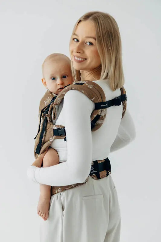 LennyLight Carrier, jacquard weave 100% cotton - HERBARIUM - RAINDROPS
