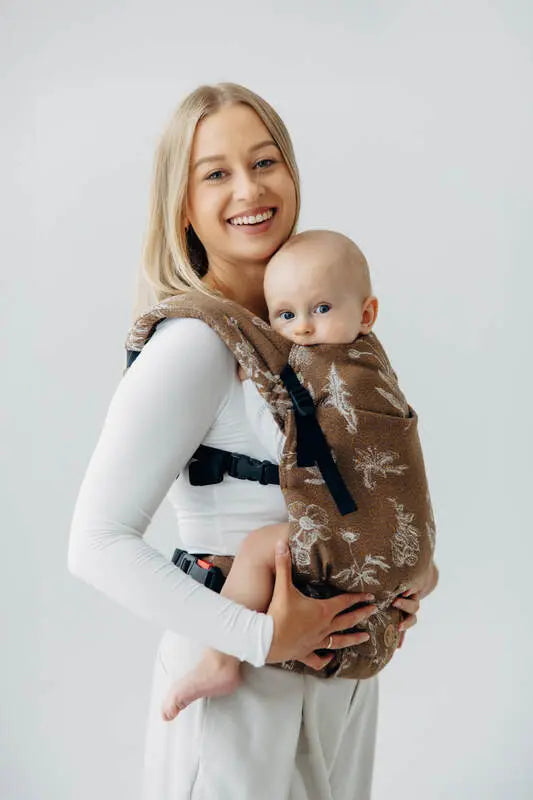 LennyLight Carrier, jacquard weave 100% cotton - HERBARIUM - RAINDROPS
