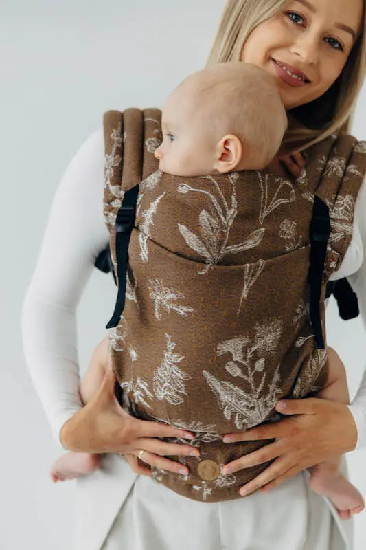 LennyLight Carrier, jacquard weave 100% cotton - HERBARIUM - RAINDROPS