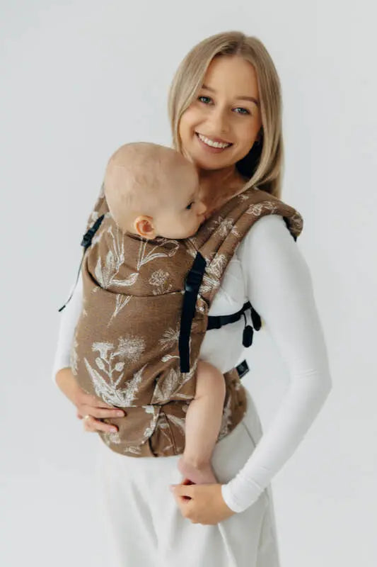 LennyLight Carrier, jacquard weave 100% cotton - HERBARIUM - RAINDROPS