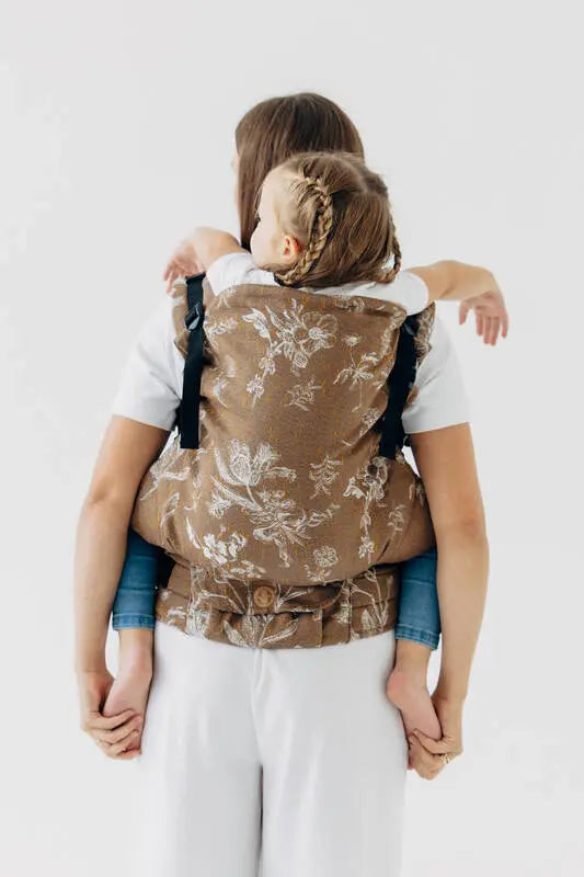 LennyPreschool Carrier, jacquard weave (100% cotton) - HERBARIUM - RAINDROPS