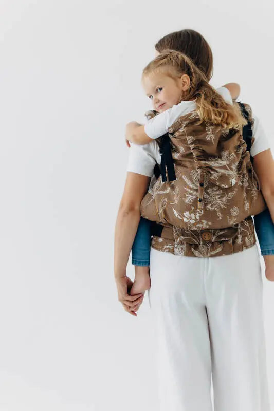 LennyPreschool Carrier, jacquard weave (100% cotton) - HERBARIUM - RAINDROPS