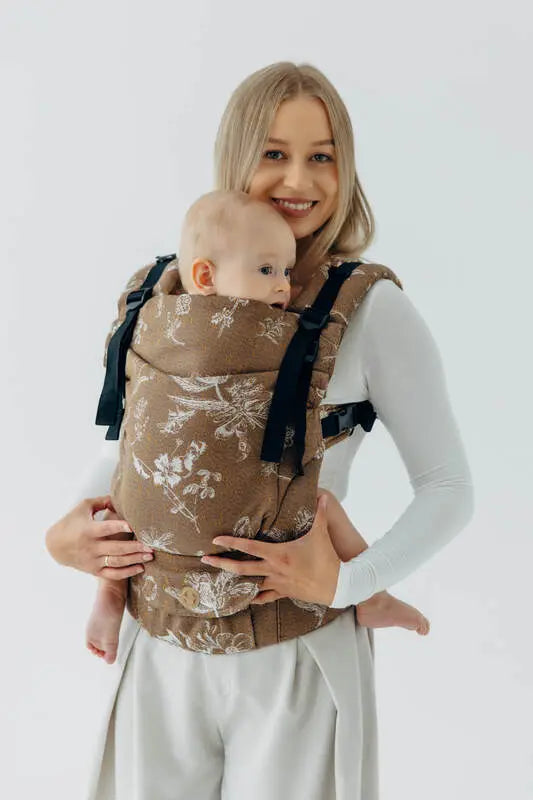 LennyUpGrade PRO Carrier, jacquard weave 100% cotton - HERBARIUM - RAINDROPS
