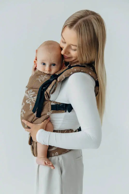 LennyUpGrade PRO Carrier, jacquard weave 100% cotton - HERBARIUM - RAINDROPS