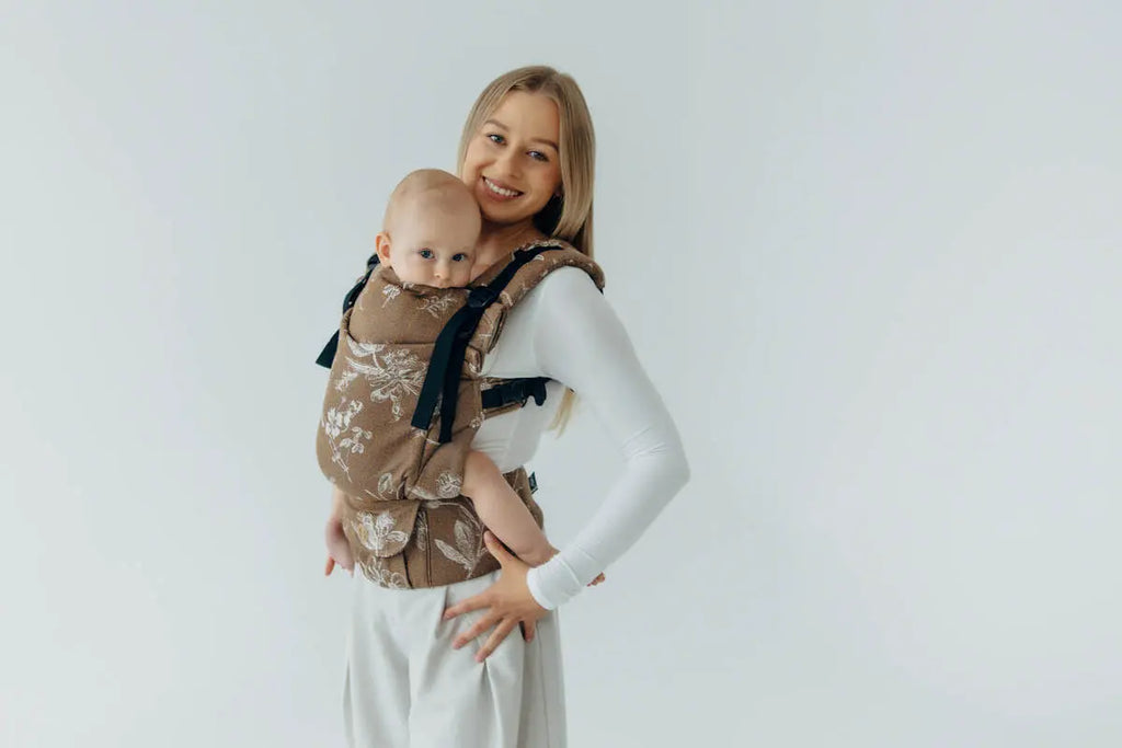 LennyUpGrade PRO Carrier, jacquard weave 100% cotton - HERBARIUM - RAINDROPS