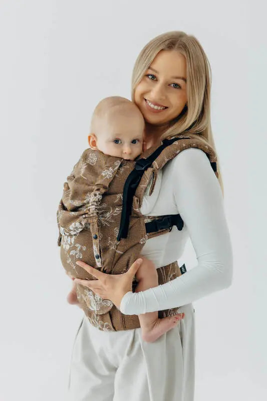LennyUpGrade PRO Carrier, jacquard weave 100% cotton - HERBARIUM - RAINDROPS