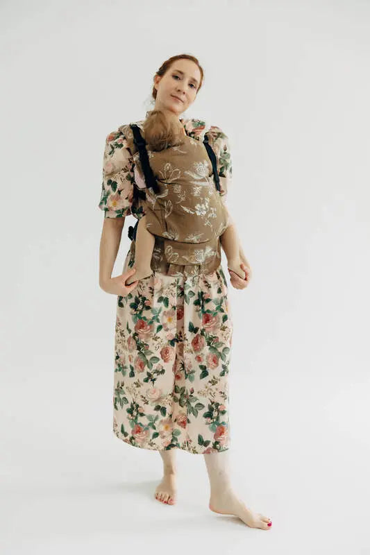 LennyUpGrade PRO Carrier, jacquard weave 100% cotton - HERBARIUM - RAINDROPS