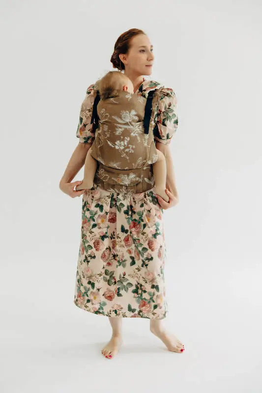 LennyUpGrade PRO Carrier, jacquard weave 100% cotton - HERBARIUM - RAINDROPS