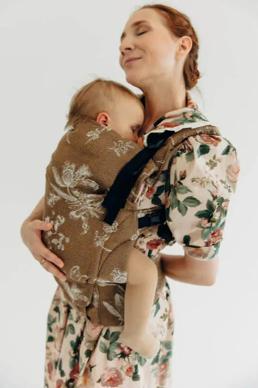 LennyUpGrade PRO Carrier, jacquard weave 100% cotton - HERBARIUM - RAINDROPS