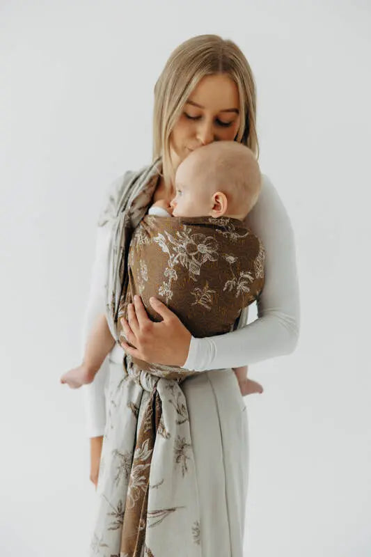 Baby Wrap, Jacquard Weave (100% cotton) - HERBARIUM - RAINDROPS - Woven Baby XS - 4   long_woven_wraps    #