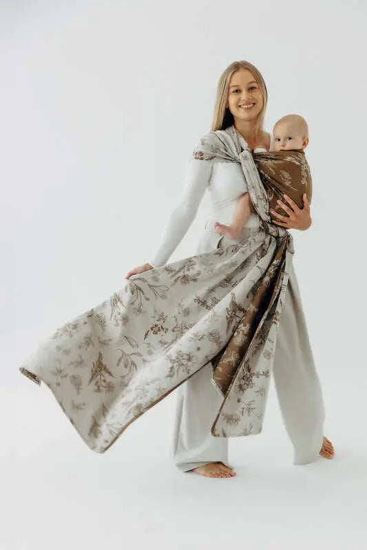 Baby Wrap, Jacquard Weave (100% cotton) - HERBARIUM - RAINDROPS