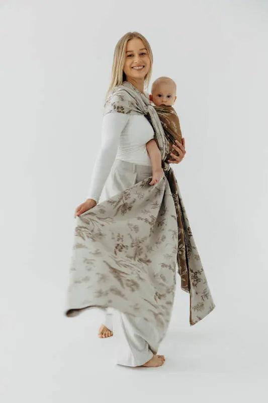 Baby Wrap, Jacquard Weave (100% cotton) - HERBARIUM - RAINDROPS - Woven Baby XS - 4   long_woven_wraps    #