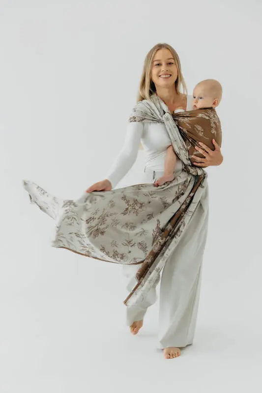 Baby Wrap, Jacquard Weave (100% cotton) - HERBARIUM - RAINDROPS - Woven Baby XS - 4   long_woven_wraps    #
