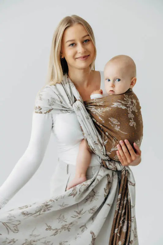 Baby Wrap, Jacquard Weave (100% cotton) - HERBARIUM - RAINDROPS - Woven Baby XS - 4   long_woven_wraps    #