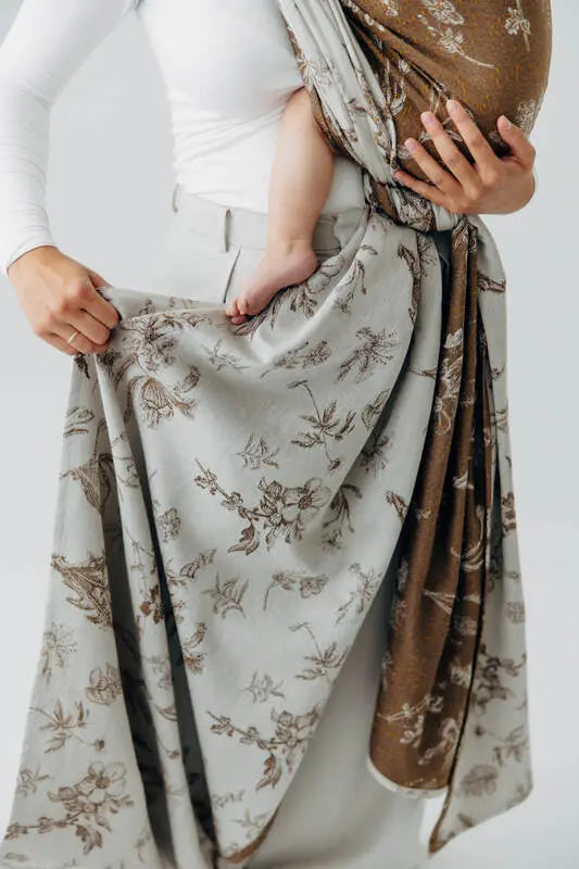 Baby Wrap, Jacquard Weave (100% cotton) - HERBARIUM - RAINDROPS - Woven Baby XS - 4   long_woven_wraps    #