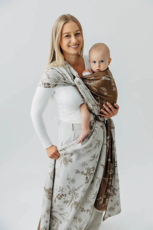 Baby Wrap, Jacquard Weave (100% cotton) - HERBARIUM - RAINDROPS - Woven Baby XS - 4   long_woven_wraps    #