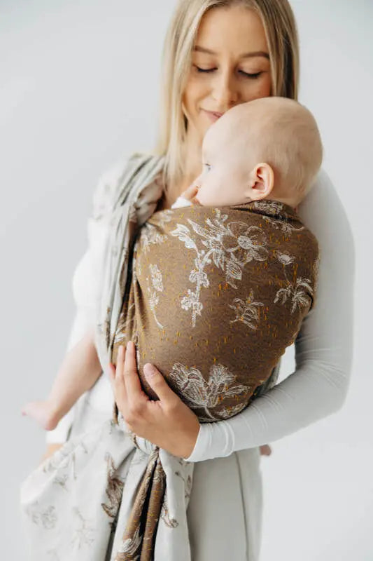 Baby Wrap, Jacquard Weave (100% cotton) - HERBARIUM - RAINDROPS - Woven Baby XS - 4   long_woven_wraps    #
